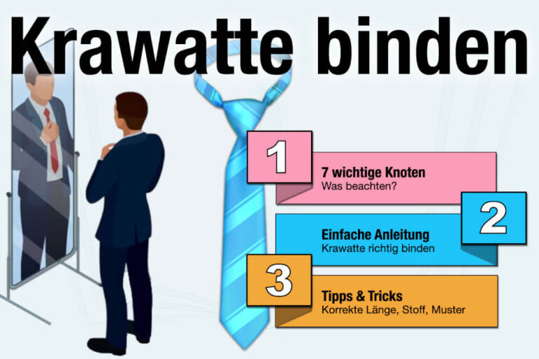 Krawatte binden: 7 einfache Anleitungen & Arten